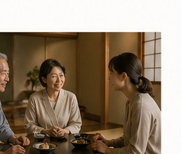 旅館で